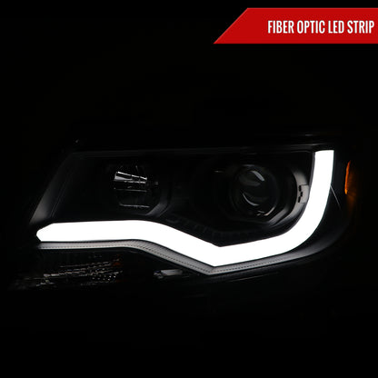 2015-2022 Chevrolet Colorado LED Bar Projector Headlights (Matte Black Housing/Clear Lens)