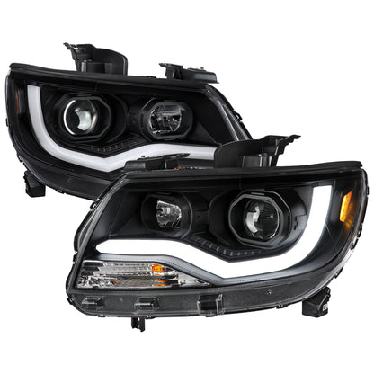 2015-2022 Chevrolet Colorado LED Bar Projector Headlights (Matte Black Housing/Clear Lens)