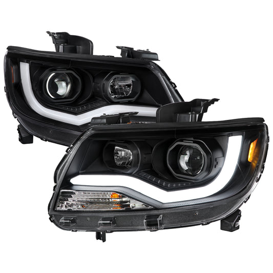 2015-2022 Chevrolet Colorado LED Bar Projector Headlights (Matte Black Housing/Clear Lens)