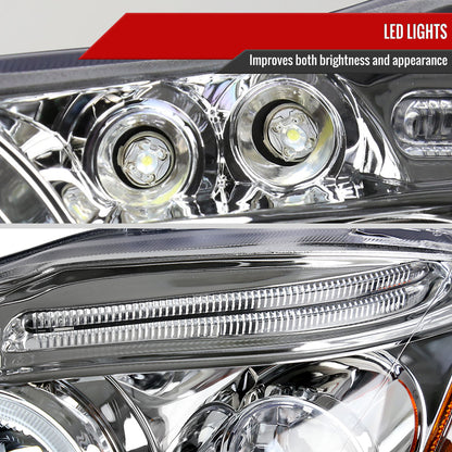 2003-2008 Toyota Corolla Dual Halo Projector Headlights (Chrome Housing/Clear Lens)