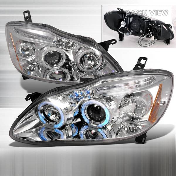 Spec-D 03-08 Toyota Corolla Halo Projector Headlights Chrome
