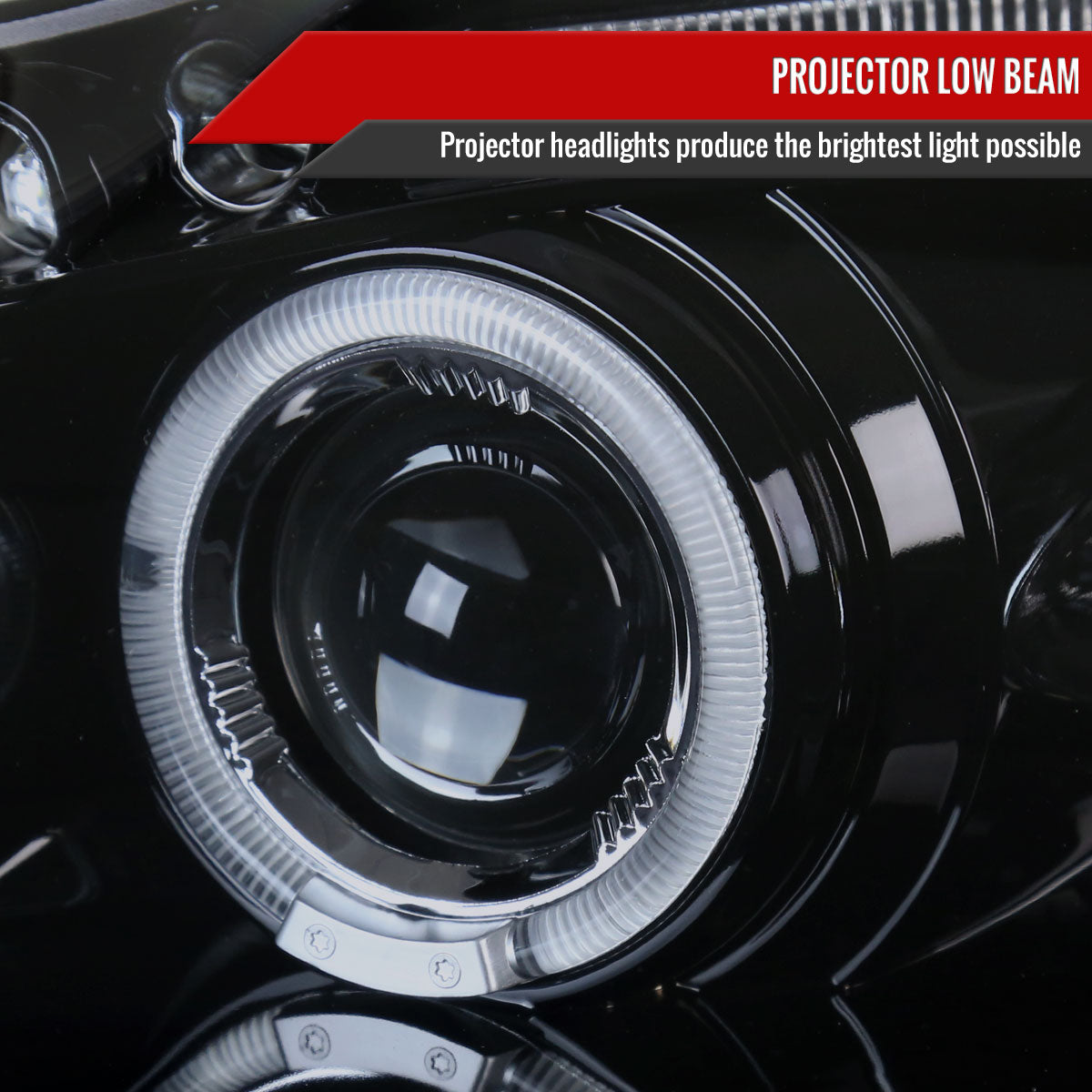 2003-2008 Toyota Corolla Dual Halo Projector Headlights (Glossy Black Housing/Smoked Lens)