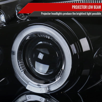 2003-2008 Toyota Corolla Dual Halo Projector Headlights (Glossy Black Housing/Smoked Lens)