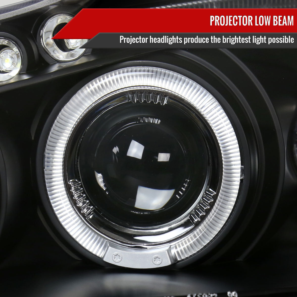 2003-2008 Toyota Corolla Dual Halo Projector Headlights (Matte Black Housing/Clear Lens)