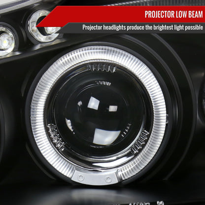 2003-2008 Toyota Corolla Dual Halo Projector Headlights (Matte Black Housing/Clear Lens)