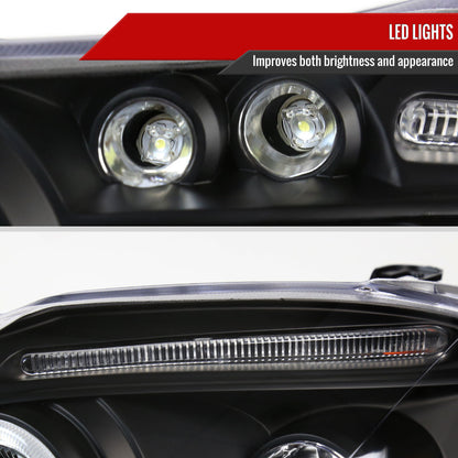 2003-2008 Toyota Corolla Dual Halo Projector Headlights (Matte Black Housing/Clear Lens)