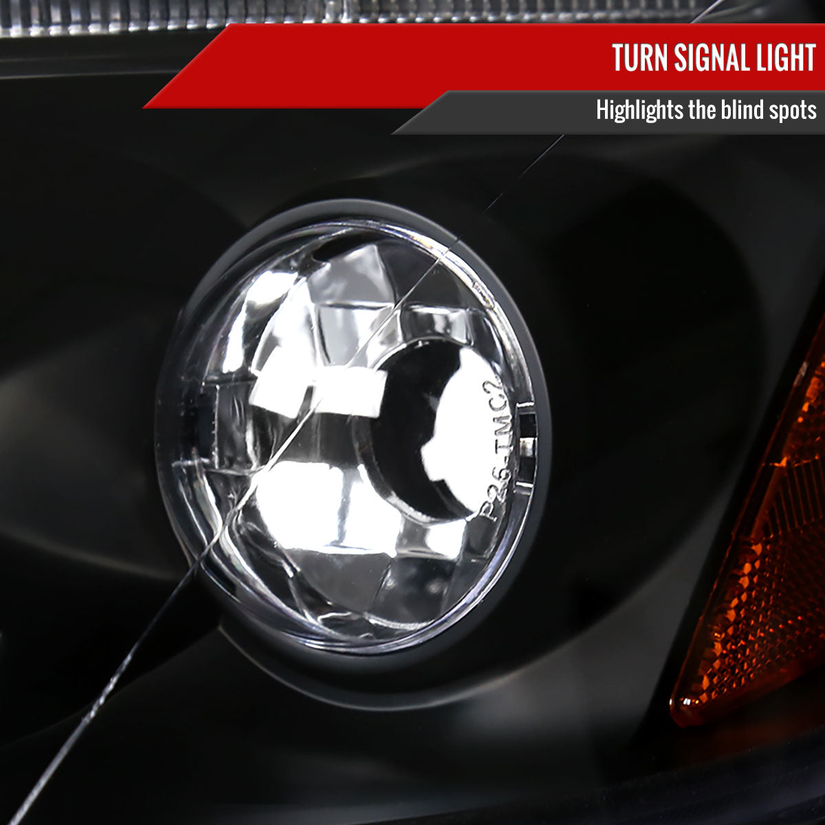2003-2008 Toyota Corolla Dual Halo Projector Headlights (Matte Black Housing/Clear Lens)