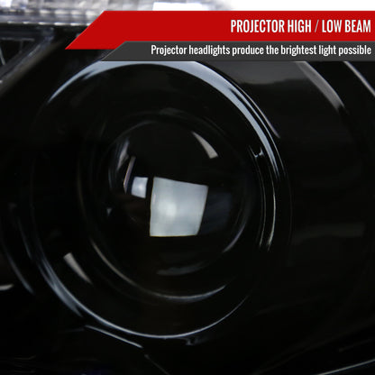 2011-2013 Toyota Corolla Projector Headlights w/ LED Light Strip (Glossy Black Housing/Smoked Lens)