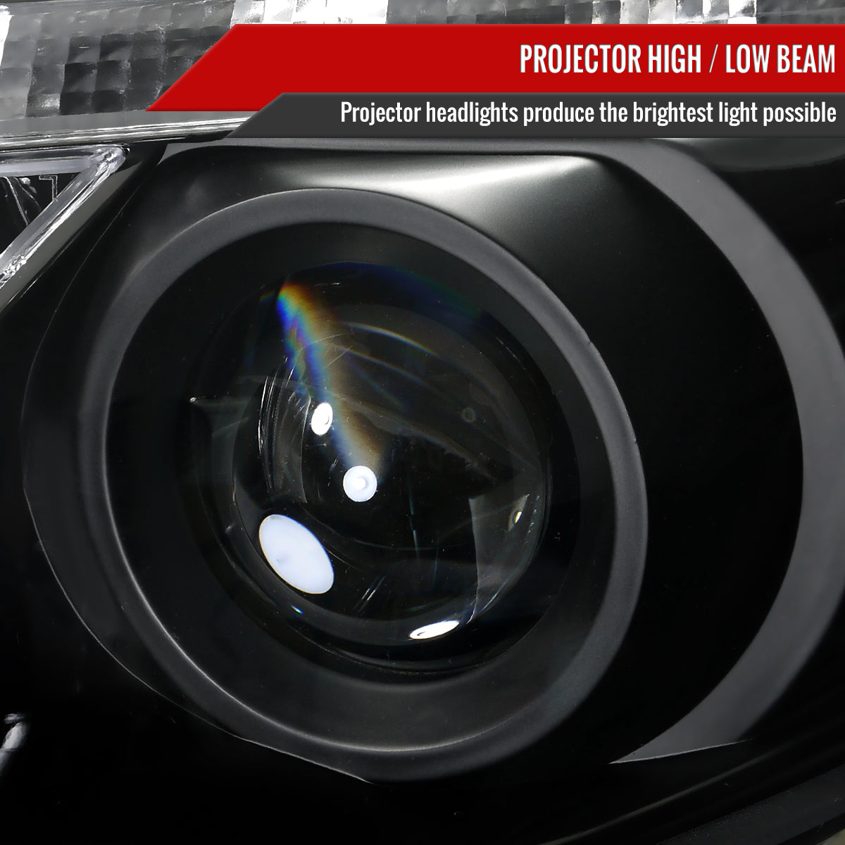 2011-2013 Toyota Corolla Projector Headlights w/ LED Light Strip (Matte Black Housing/Clear Lens)