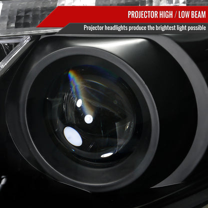 2011-2013 Toyota Corolla Projector Headlights w/ LED Light Strip (Matte Black Housing/Clear Lens)