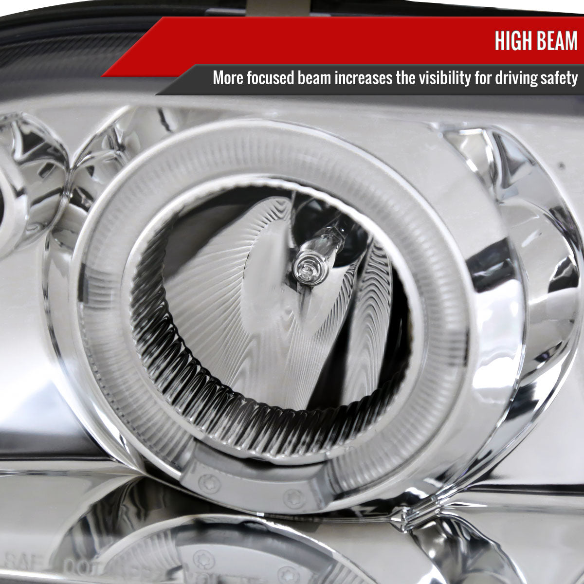 1993-1997 Toyota Corolla Dual Halo Projector Headlights (Chrome Housing/Clear Lens)