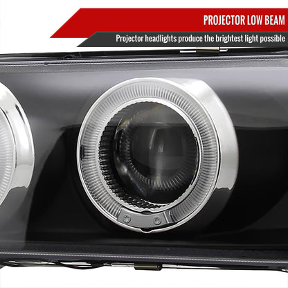 1993-1997 Toyota Corolla Dual Halo Projector Headlights (Matte Black Housing/Clear Lens)