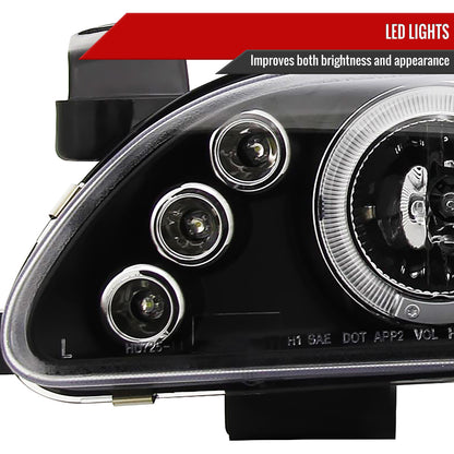 1993-1997 Toyota Corolla Dual Halo Projector Headlights (Matte Black Housing/Clear Lens)