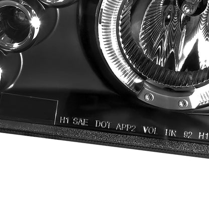 1993-1997 Toyota Corolla Dual Halo Projector Headlights (Matte Black Housing/Clear Lens)