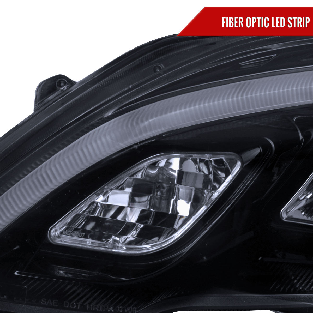 2007-2011 Honda CR-V LED Bar Projector Headlights (Glossy Black Housing/Smoked Lens)
