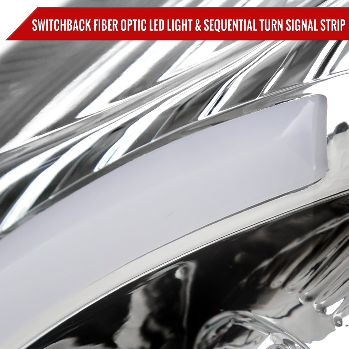 2008-2014 Cadillac CTS Switchback Sequential LED Bar Projector Headlights (Chrome Housing/Clear Lens)