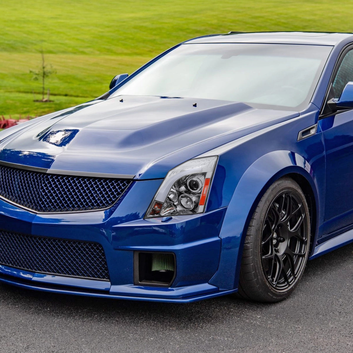 2008-2014 Cadillac CTS Switchback Sequential LED Bar Projector Headlights (Chrome Housing/Clear Lens)