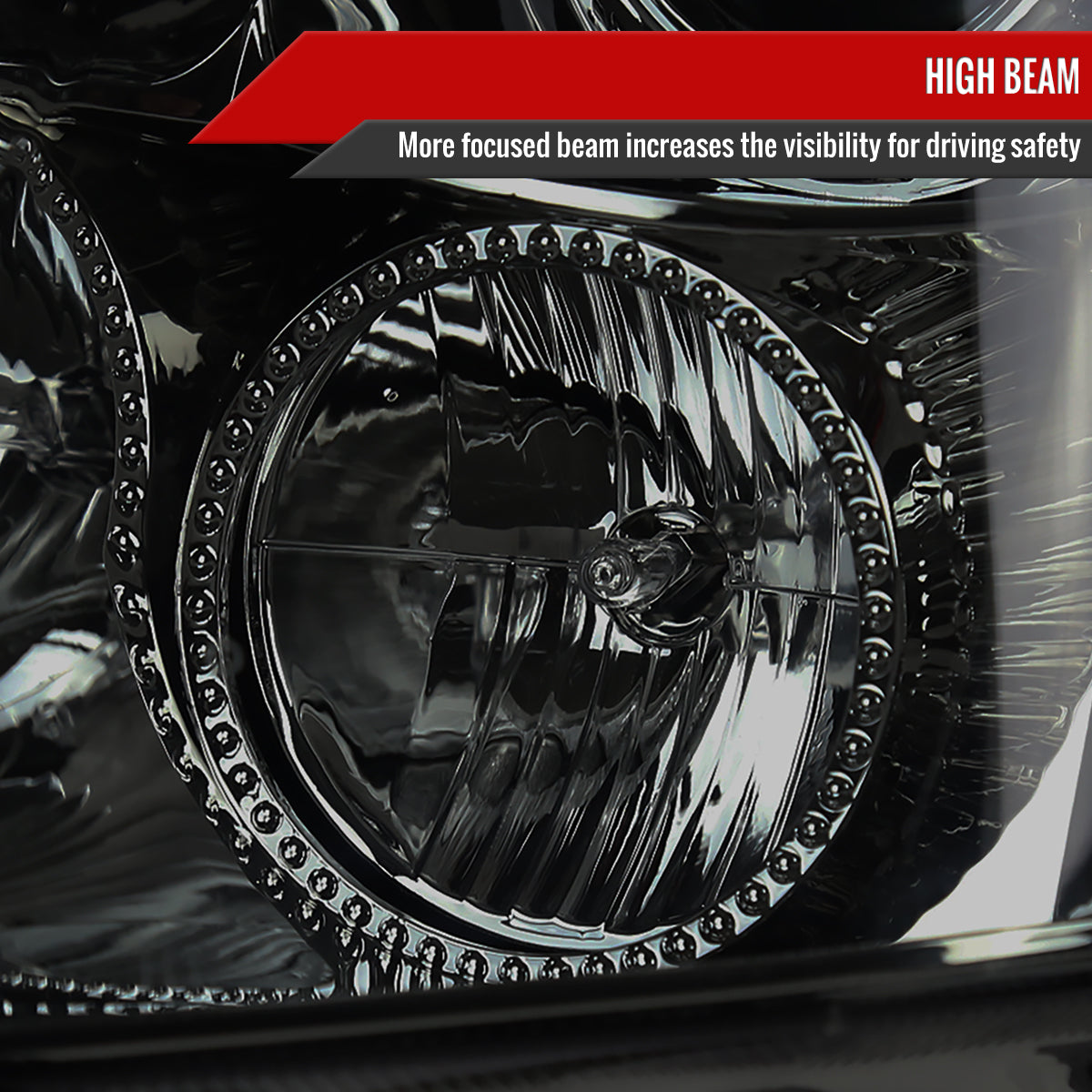 2008-2014 Cadillac CTS SMD LED Light Strip Projector Headlights (Chrome Housing/Smoked Lens)