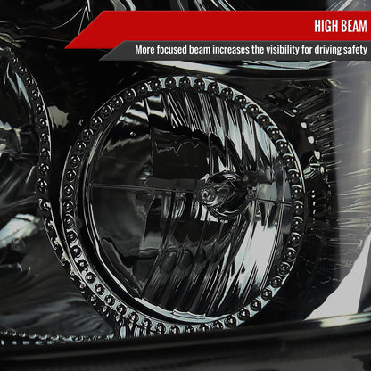 2008-2014 Cadillac CTS SMD LED Light Strip Projector Headlights (Chrome Housing/Smoked Lens)