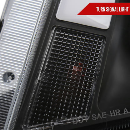 2008-2014 Cadillac CTS Switchback Sequential LED Bar Projector Headlights (Matte Black Housing/Clear Lens)