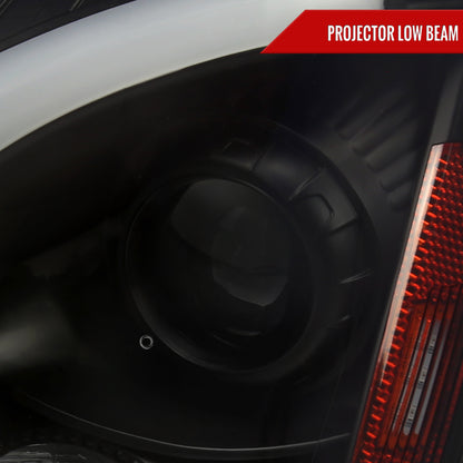 2008-2014 Cadillac CTS Switchback Sequential LED Bar Projector Headlights (Matte Black Housing/Smoked Lens)