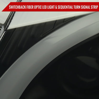 2008-2014 Cadillac CTS Switchback Sequential LED Bar Projector Headlights (Matte Black Housing/Smoked Lens)
