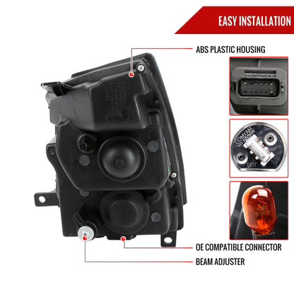 2008-2014 Cadillac CTS Switchback Sequential LED Bar Projector Headlights (Matte Black Housing/Smoked Lens)