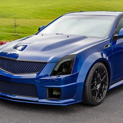 2008-2014 Cadillac CTS Switchback Sequential LED Bar Projector Headlights (Matte Black Housing/Smoked Lens)