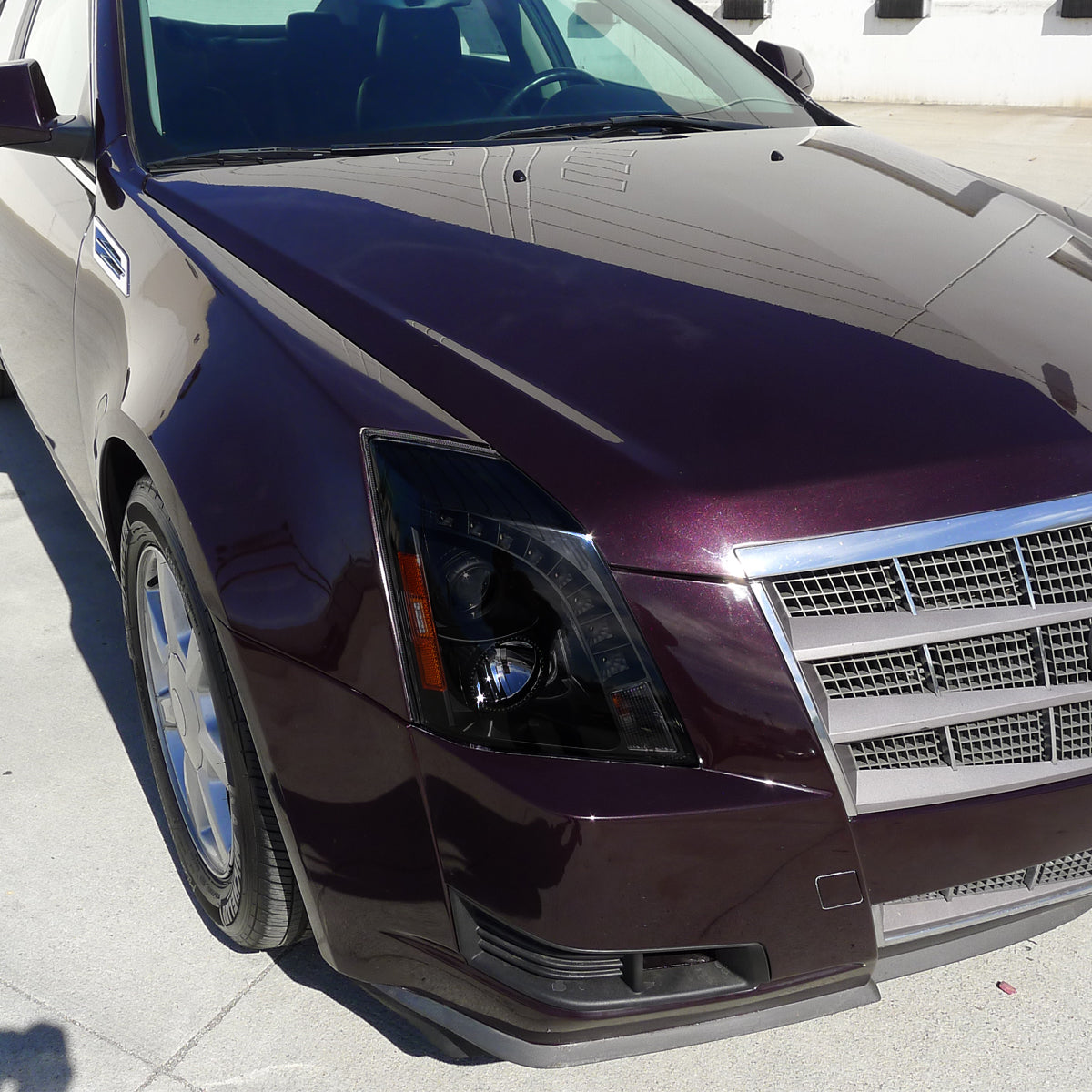 2008-2014 Cadillac CTS SMD LED Light Strip Projector Headlights (Black Housing/Smoked Lens)