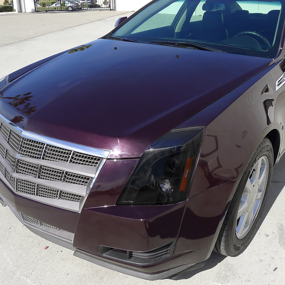 2008-2014 Cadillac CTS SMD LED Light Strip Projector Headlights (Black Housing/Smoked Lens)