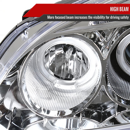 2001-2003 Honda Civic Dual Halo Projector Headlights (Chrome Housing/Clear Lens)
