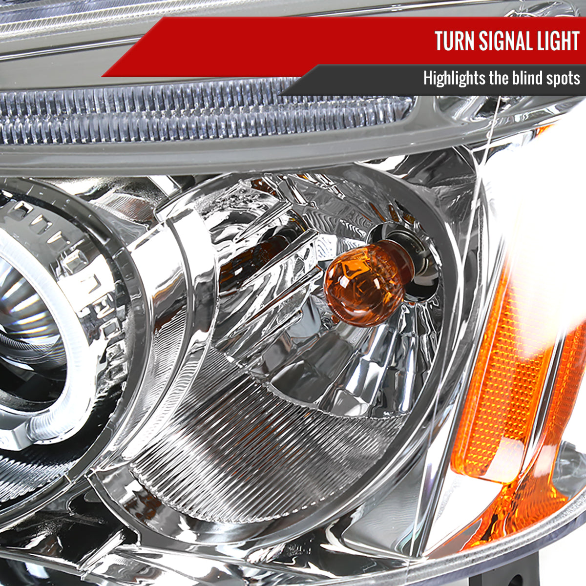 2001-2003 Honda Civic Dual Halo Projector Headlights (Chrome Housing/Clear Lens)