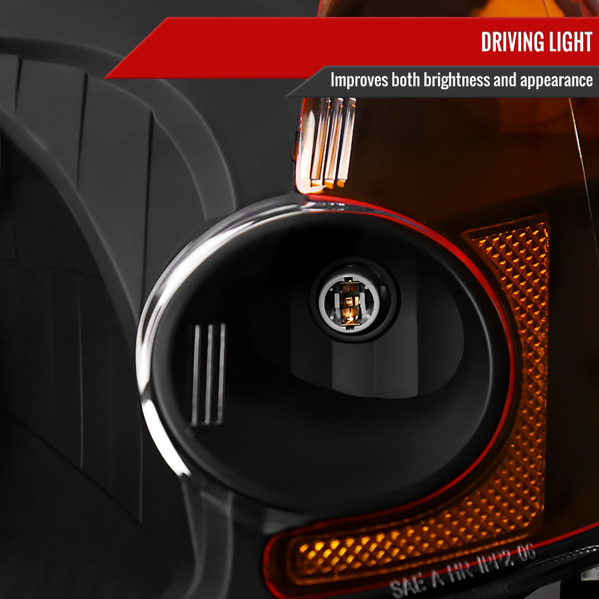 2001-2003 Honda Civic Projector Headlights w/ H1 Bulbs (Matte Black Housing/Clear Lens)
