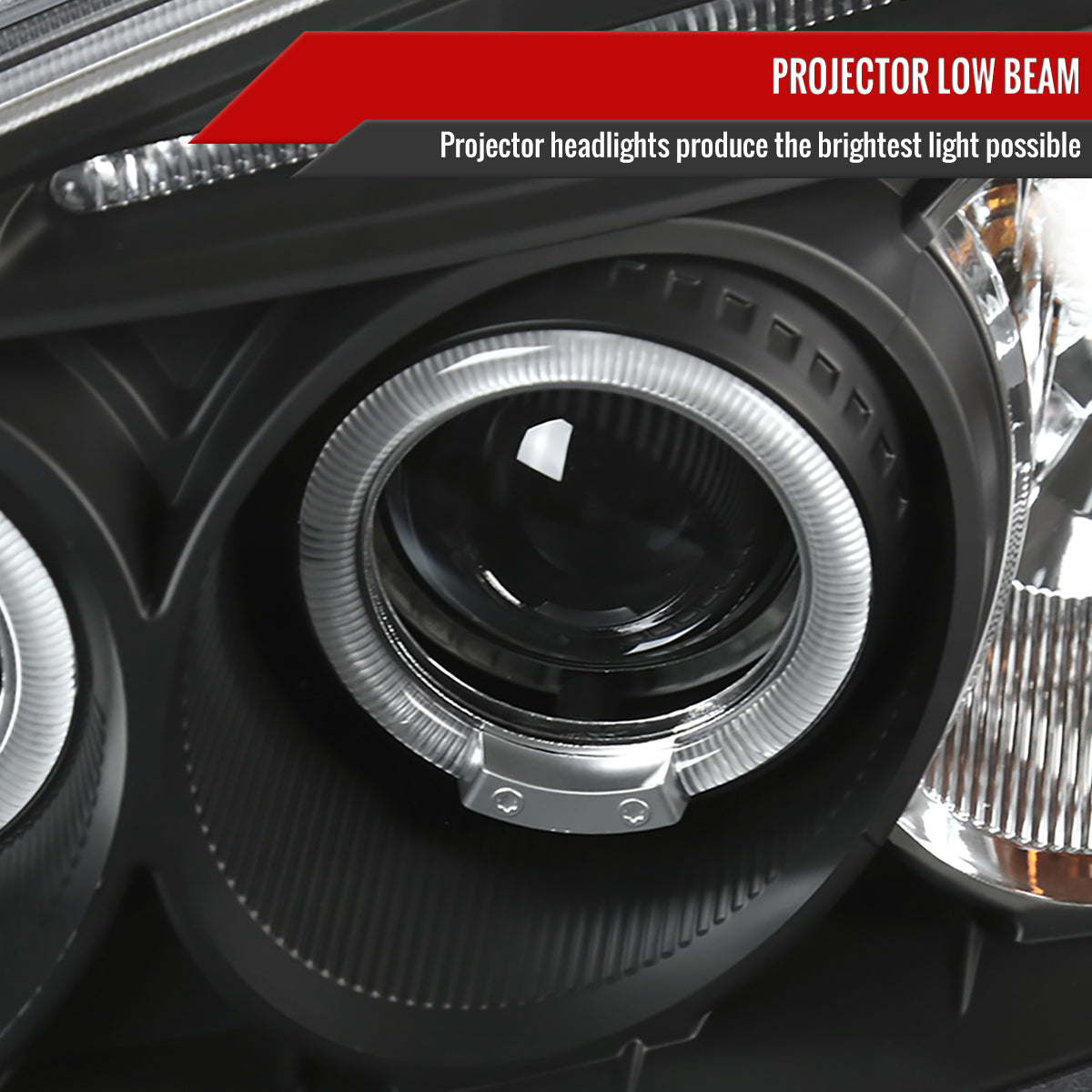 2001-2003 Honda Civic Dual Halo Projector Headlights (Matte Black Housing/Clear Lens)