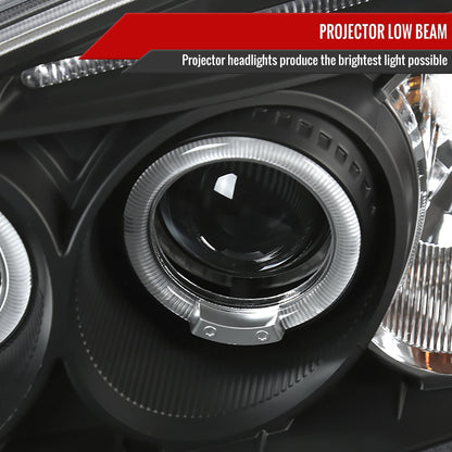 2001-2003 Honda Civic Dual Halo Projector Headlights (Matte Black Housing/Clear Lens)