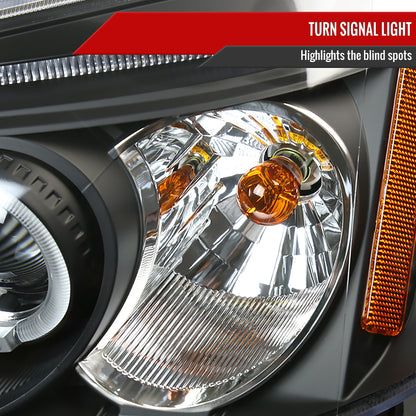 2001-2003 Honda Civic Dual Halo Projector Headlights (Matte Black Housing/Clear Lens)