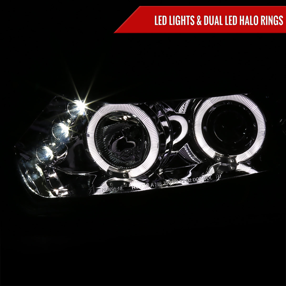 2006-2011 Honda Civic Coupe Dual Halo Projector Headlights (Chrome Housing/Clear Lens)
