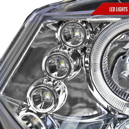 2006-2011 Honda Civic Coupe Dual Halo Projector Headlights (Chrome Housing/Clear Lens)