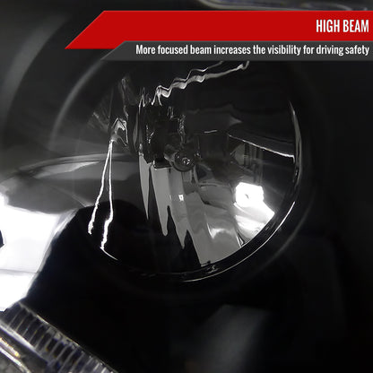2006-2011 Honda Civic Coupe Projector Headlights w/ LED Light Strips (Matte Black Housing/Clear Lens)