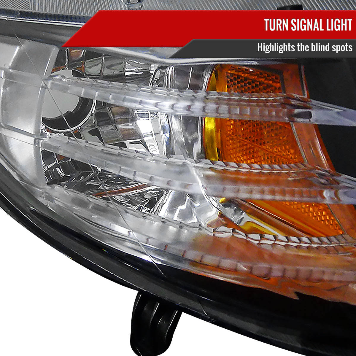 2006-2011 Honda Civic Coupe Projector Headlights w/ LED Light Strips (Matte Black Housing/Clear Lens)