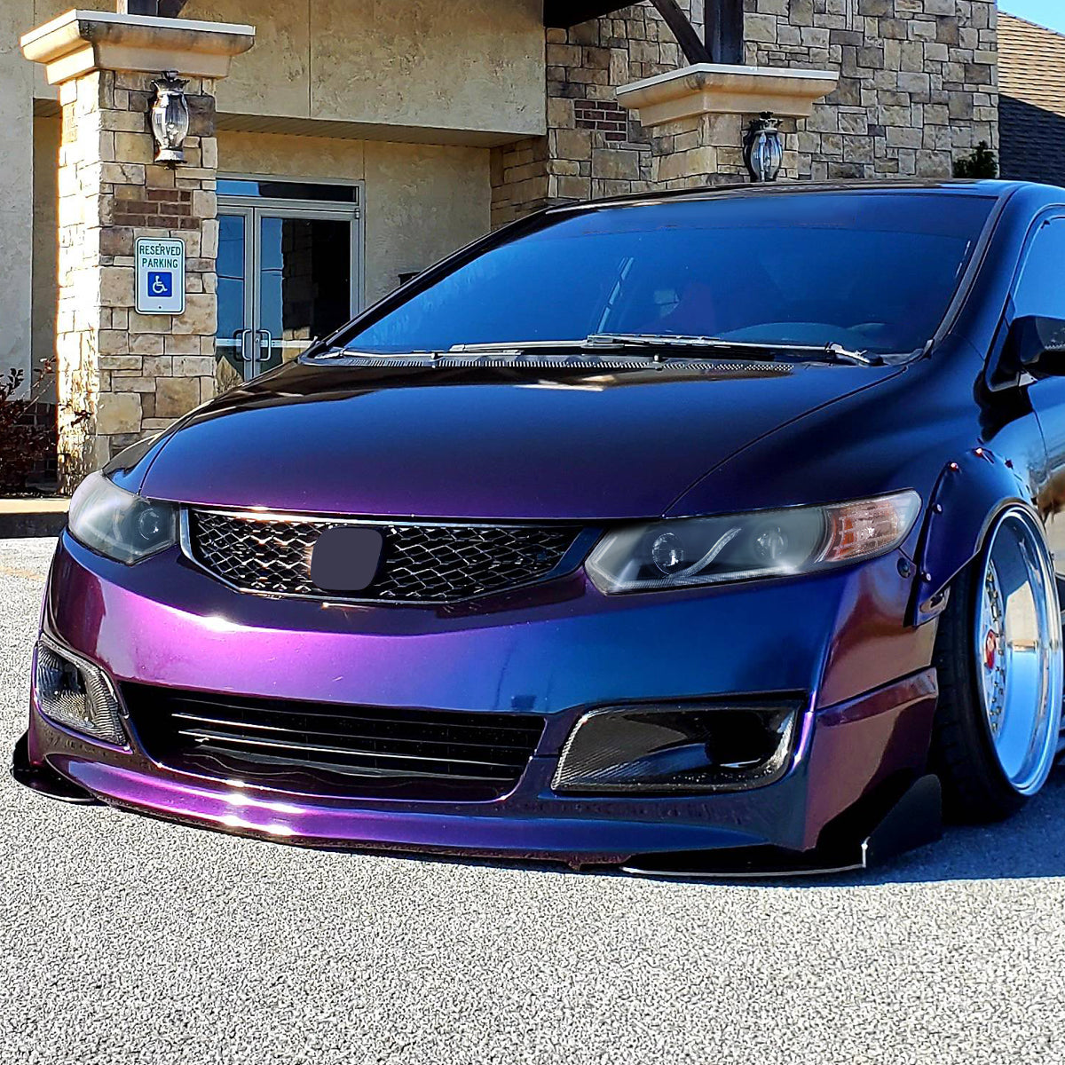 2006-2011 Honda Civic Coupe Projector Headlights w/ LED Light Strips (Matte Black Housing/Clear Lens)
