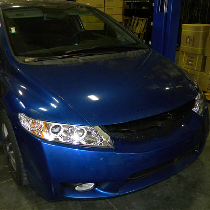 2006-2011 Honda Civic Sedan Dual Halo Projector Headlights (Chrome Housing/Clear Lens)