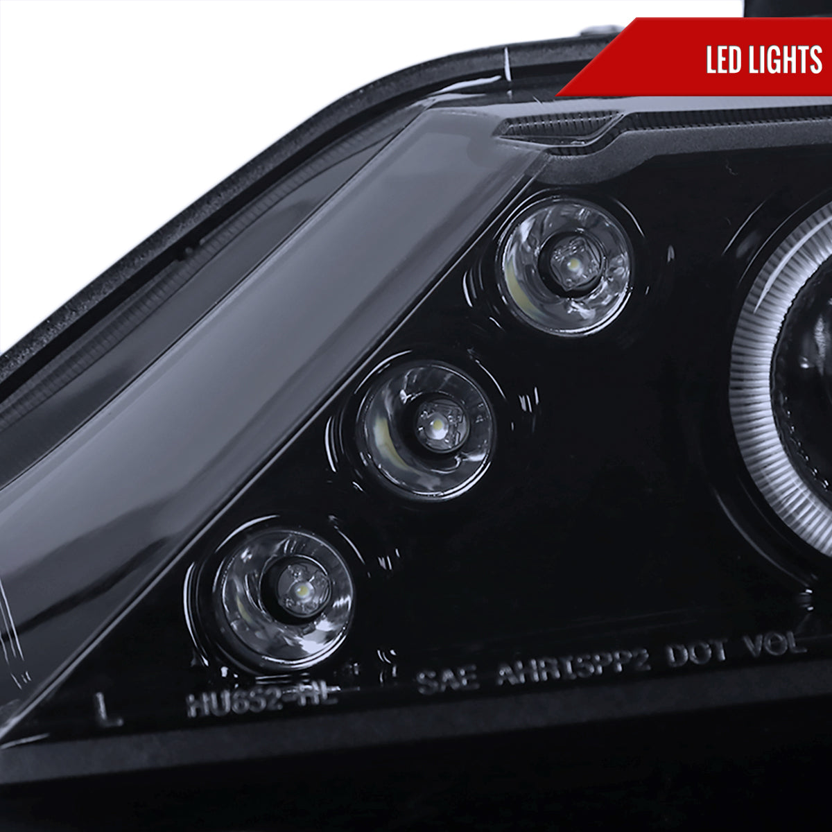 2006-2011 Honda Civic Sedan Dual Halo Projector Headlights (Glossy Black Housing/Smoked Lens)