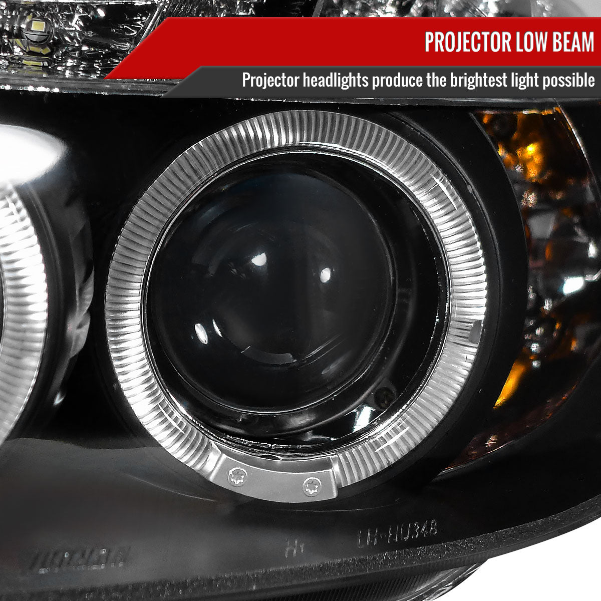 2006-2011 Honda Civic Sedan Projector Headlights w/ R8 Style LED Light Strip (Matte Black Housing/Clear Lens)