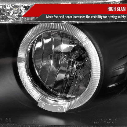 2006-2011 Honda Civic Sedan Projector Headlights w/ R8 Style LED Light Strip (Matte Black Housing/Clear Lens)