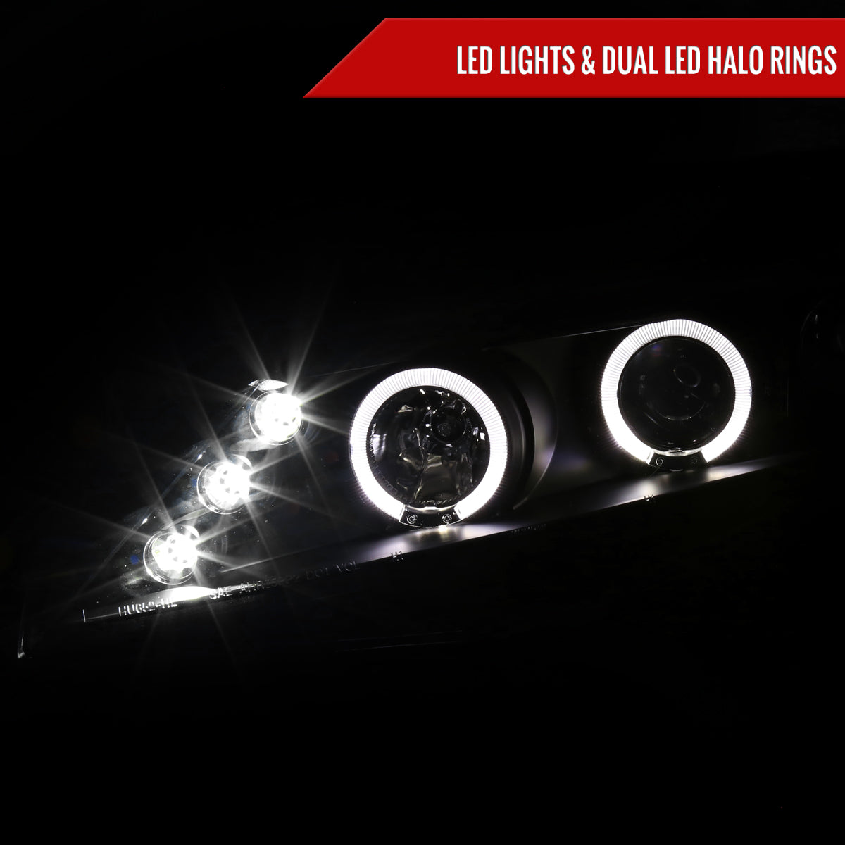 2006-2011 Honda Civic Sedan Dual Halo Projector Headlights (Matte Black Housing/Clear Lens)