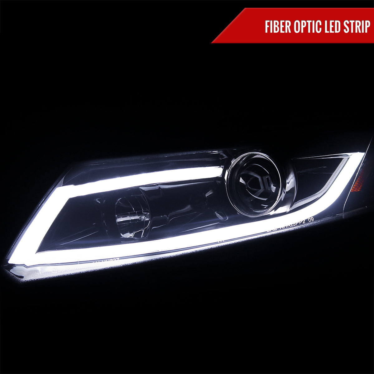 2012-2013 Honda Civic Coupe/ 2012-2015 Civic Sedan LED Bar Projector Headlights (Glossy Black Housing/Smoked Lens)