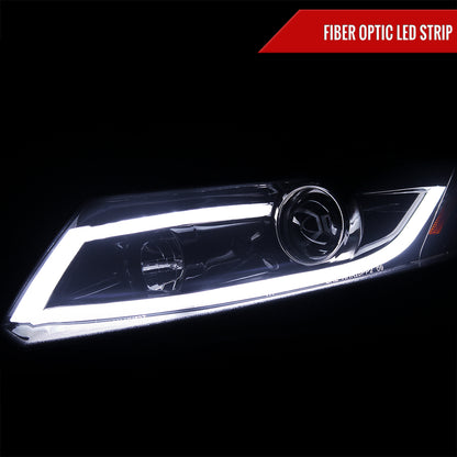 2012-2013 Honda Civic Coupe/ 2012-2015 Civic Sedan LED Bar Projector Headlights (Glossy Black Housing/Smoked Lens)