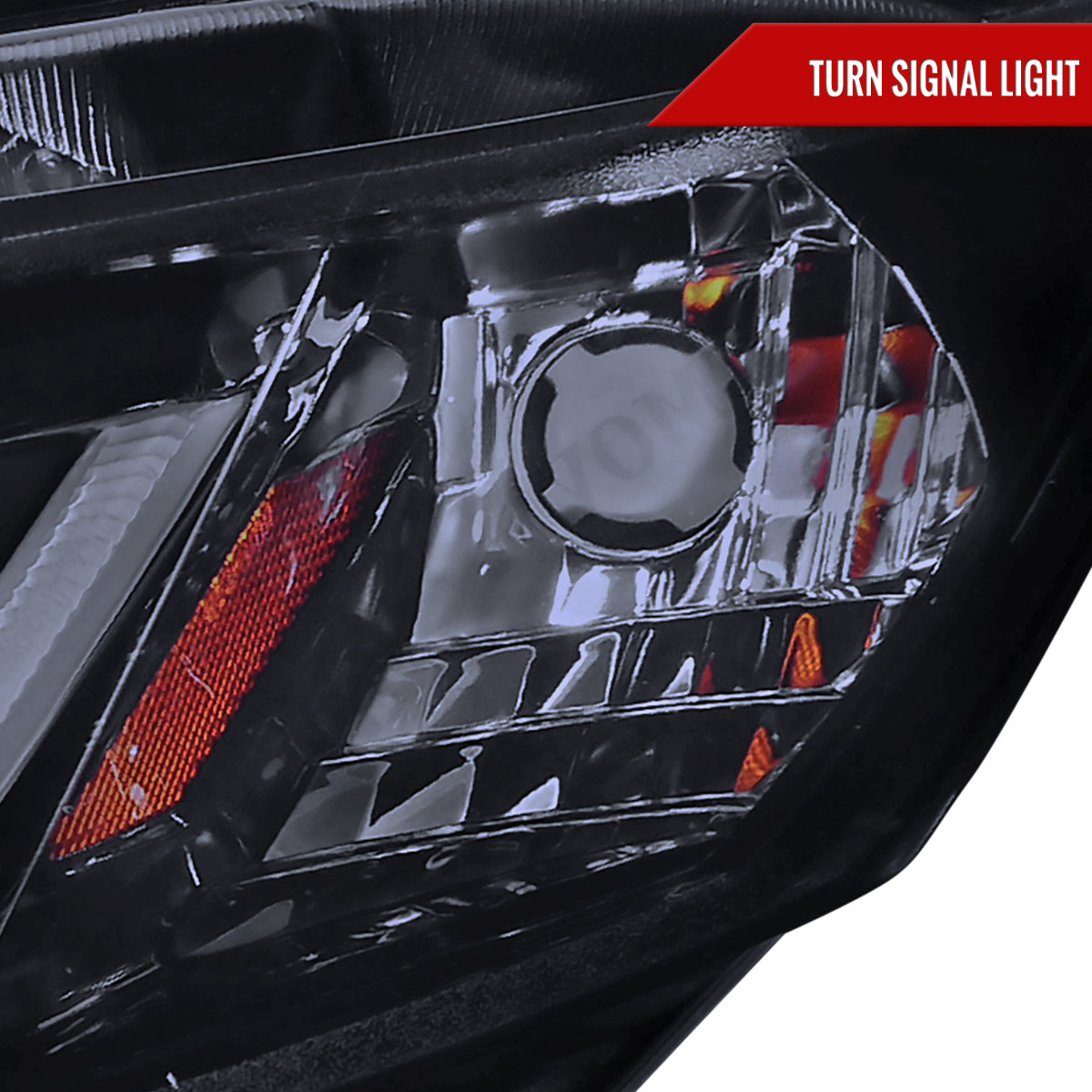 2012-2013 Honda Civic Coupe/ 2012-2015 Civic Sedan LED Bar Projector Headlights (Glossy Black Housing/Smoked Lens)