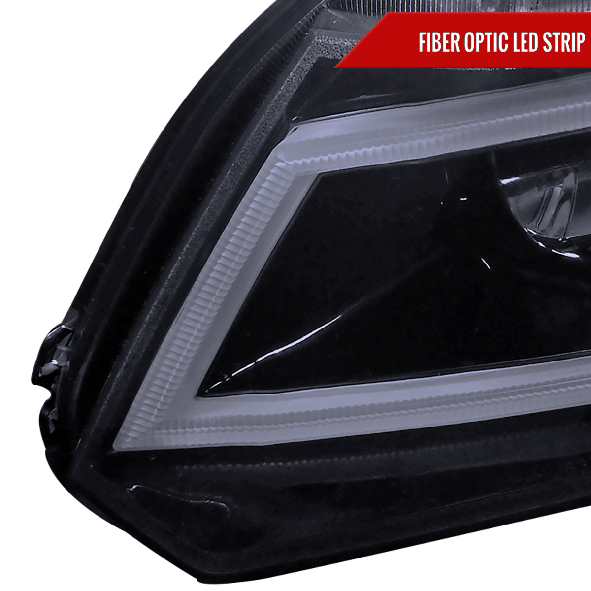 2012-2013 Honda Civic Coupe/ 2012-2015 Civic Sedan LED Bar Projector Headlights (Glossy Black Housing/Smoked Lens)